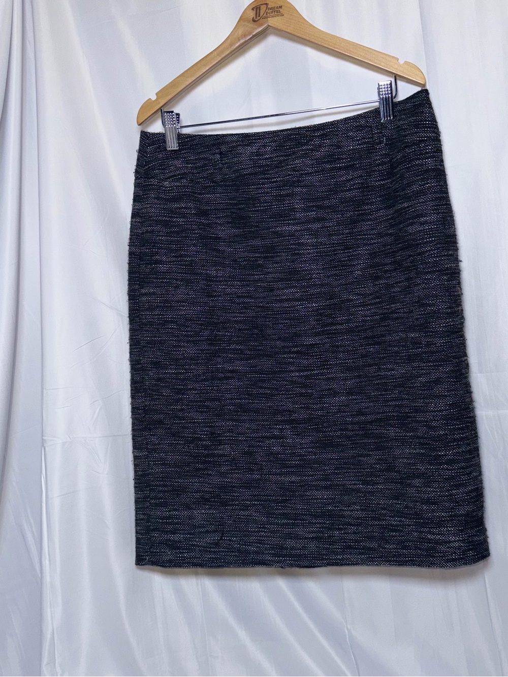 Ann Taylor Black and Charcoal Tweed Pencil Skirt